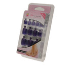 Men Women Glitter Shiny Toe Nail Tips With Nail File Pedicure Manicure Tool Dark Purple