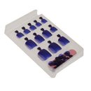 Men Women Glitter Shiny Toe Nail Tips With Nail File Pedicure Manicure Tool Dark Purple