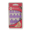 Men Women Glitter Shiny Toe Nail Tips With Nail File Pedicure Manicure Tool Purple