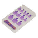 Men Women Glitter Shiny Toe Nail Tips With Nail File Pedicure Manicure Tool Purple