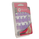 Men Women Glitter Shiny Toe Nail Tips With Nail File Pedicure Manicure Tool Purple
