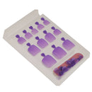 Men Women Glitter Shiny Toe Nail Tips With Nail File Pedicure Manicure Tool Purple