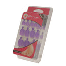 Men Women Glitter Shiny Toe Nail Tips With Nail File Pedicure Manicure Tool Purple