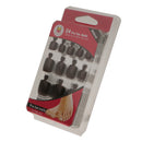 Men Women Glitter Shiny Toe Nail Tips With Nail File Pedicure Manicure Tool Brown