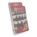 Men Women Glitter Shiny Toe Nail Tips With Nail File Pedicure Manicure Tool Brown