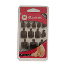Men Women Glitter Shiny Toe Nail Tips With Nail File Pedicure Manicure Tool Brown