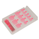 Men Women Glitter Shiny Toe Nail Tips With Nail File Pedicure Manicure Tool Pink