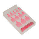 Men Women Glitter Shiny Toe Nail Tips With Nail File Pedicure Manicure Tool Pink