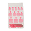 Men Women Glitter Shiny Toe Nail Tips With Nail File Pedicure Manicure Tool Pink