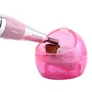 Hard & Soft Dual-use Mini Pink Polishing Cleaning Brush for Nail Polisher Head