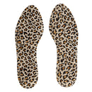 1 Pair Anti-Slip Shock Sweat Absorption 4D Sponge Massage Foot Pain Relief Insoles Orthotic Shoes Cushion Pad Leopard Print Design
