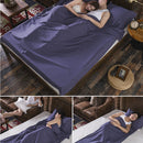 Portable Lightweight Korean Cotton Fabric Sleeping Bag Sheet Camping Hiking Travel Accessories Cyan L