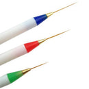 Pack of 3 Plastic Nail Art Brushes Set Liner Acrylic Tip Drawing Striping Dotting Painting Design UV Gel Pen