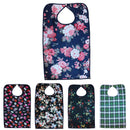 Detachable Pocket Adult Anti-oil Eating Dinning Bib Cloth Protector Flowers