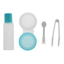 Set Of Portable Convenient Easy To Carry Plastic Small Mirror + Lens Tweezer + Lens Stick + Contact Lens Case Cover + Lens Solution Container 2.68*2.52 inch