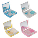 Set Of Portable Convenient Easy To Carry Plastic Small Mirror + Lens Tweezer + Lens Stick + Contact Lens Case Cover + Lens Solution Container 2.68*2.52 inch