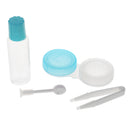 Set Of Portable Convenient Easy To Carry Plastic Small Mirror + Lens Tweezer + Lens Stick + Contact Lens Case Cover + Lens Solution Container 2.68*2.52 inch