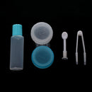 Set Of Portable Convenient Easy To Carry Plastic Small Mirror + Lens Tweezer + Lens Stick + Contact Lens Case Cover + Lens Solution Container 2.68*2.52 inch