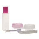Set Of Portable ConvenientEasy To Carry Plastic Small Mirror + Lens Tweezer + Lens Stick + Contact Lens Case Cover + Lens Solution Container 2.68*2.52 inch Pink