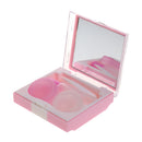 Set Of Portable ConvenientEasy To Carry Plastic Small Mirror + Lens Tweezer + Lens Stick + Contact Lens Case Cover + Lens Solution Container 2.68*2.52 inch Pink