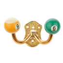 Door Wall Mounted Hanging Coat/Robe Billiards Decor Double Hook Hanger