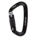 1pcs Self Locking Twist Gate Mountaineering Climbing Carabiner 24KN - Black
