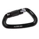 1pcs Self Locking Twist Gate Mountaineering Climbing Carabiner 24KN - Black