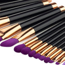 15pcs Pro Makeup Brushes Set Blending Contour Foundation crease Brush Purple
