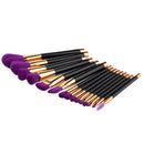 15pcs Pro Makeup Brushes Set Blending Contour Foundation crease Brush Purple