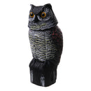 Plastic Owl Decoy Bird Scarer - Wind Activated Spinning Head + 3pcs Scerws
