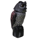 Plastic Owl Decoy Bird Scarer - Wind Activated Spinning Head + 3pcs Scerws