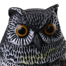 Plastic Owl Decoy Bird Scarer - Wind Activated Spinning Head + 3pcs Scerws