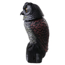 Plastic Owl Decoy Bird Scarer - Wind Activated Spinning Head + 3pcs Scerws
