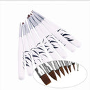 8Pcs White Zebra Nail Art Painting Drawing Liners Acrylic UV Gel Brush Set