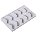 5 Pairs Handmade Natural False Eyelashes Messy Cross Eye Lashes White Stem