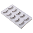 5 Pairs Handmade Natural False Eyelashes Messy Cross Eye Lashes White Stem