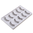 5 Pairs Handmade Natural False Eyelashes Messy Cross Eye Lashes White Stem