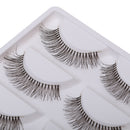5 Pairs Handmade Natural False Eyelashes Messy Cross Eye Lashes White Stem