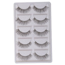 5 Pairs Handmade Natural False Eyelashes Messy Cross Eye Lashes White Stem