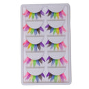 5 Pairs Fashion Colourful False Eyelashes Long Eye Lashes for Costume Party Dancing Party