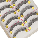 10 Pairs Messy Cross Style False Eyelashes Makeup Natural Long Eye Lashes