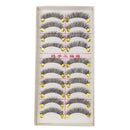 10 Pairs Messy Cross Style False Eyelashes Makeup Natural Long Eye Lashes