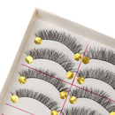 10 Pairs Messy Cross Style False Eyelashes Makeup Natural Long Eye Lashes