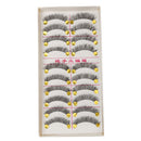 10 Pairs Messy Cross Style False Eyelashes Makeup Natural Long Eye Lashes