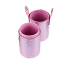 Women Pro Makeup Beauty Cosmetic Tools Makeup Brush Holder Pink + Set of 20PCS Face Foundation Eye Lip Beauty Makeup Brushes Black Brown
