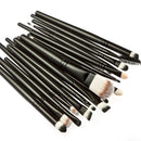 Women Pro Makeup Beauty Cosmetic Tools Makeup Brush Holder Pink + Set of 20PCS Face Foundation Eye Lip Beauty Makeup Brushes Black