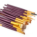 Women Pro Makeup Beauty Cosmetic Tools Makeup Brush Holder Pink + Set of 20PCS Face Foundation Eye Lip Beauty Makeup Brushes Purple Gold