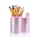 Women Pro Makeup Beauty Cosmetic Tools Makeup Brush Holder Pink + Set of 20PCS Face Foundation Eye Lip Beauty Makeup Brushes Pink Gold