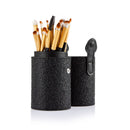 Women Pro Makeup Beauty Cosmetic Tools Makeup Brush Holder Black + Set of 20PCS Face Foundation Eye Lip Beauty Makeup Brushes Black Gold