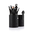 Women Pro Makeup Beauty Cosmetic Tools Makeup Brush Holder Black + Set of 20PCS Face Foundation Eye Lip Beauty Makeup Brushes Black